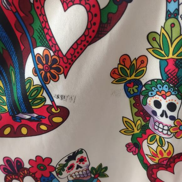 Day of The Dead Girls Dress Size XL Knit Fringe Costume Dios De Los Muertos - Picture 9 of 11